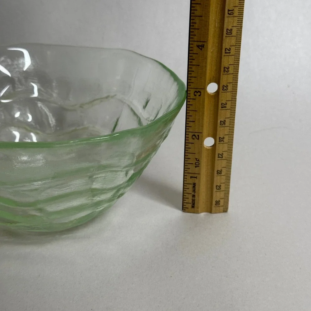 Vintage Light Green Textured Glass 6